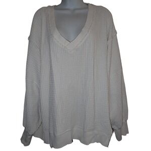 American Eagle This Feels Seriously Lived-In WOMEN's SHIRT top XL Off White